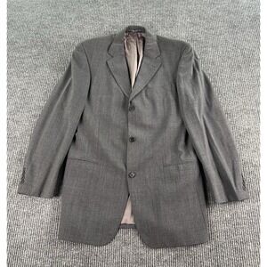 Hugo Boss Suit Jacket 40 L Gray Wool Birdseye Einstein Sigma USA Luxury Designer